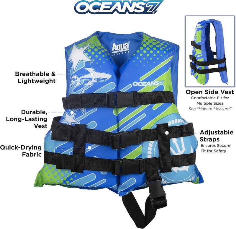 Oceans 7 US Coast Guard Approved Life Jacket for Infant, Kids, Youth, – Type II & III Vest, Personal Flotation Device - Image 2